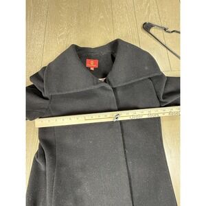 Cole Haan Coat Womens 8 Black Cashmere Blend Wool Button‎ Front Italian Fabric
